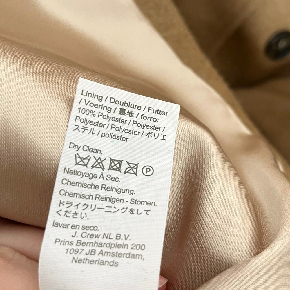 J. Crew Double Breasted Italian Wool Cashmere Coat Jacket Womens 2P Brown - Picture 13 of 13